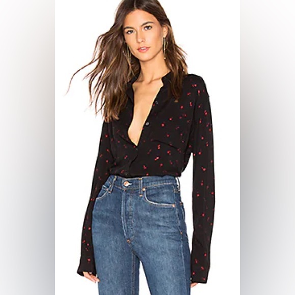 Rails Rocsi Cherry-Patterned Button-Front Shirt - Picture 2 of 7